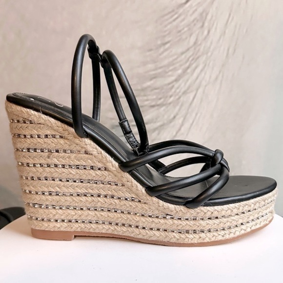 🌸NEW YORK & COMPANY🌸 Electra Rhinestone Embedded Wedge Sandal Size: 10 - Picture 5 of 13